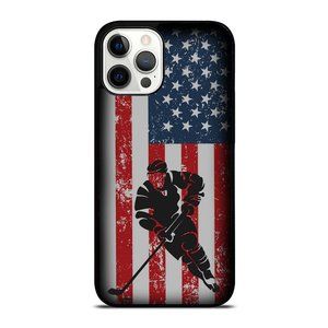 Patriotic American Flag Ice Hockey Gift Hockey Player Fan iPhone Case